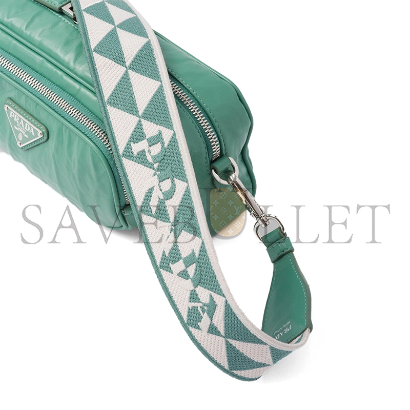 Pra*a nappa antique leather multi-pocket shoulder bag 1bh198 (22*10.5*7cm)